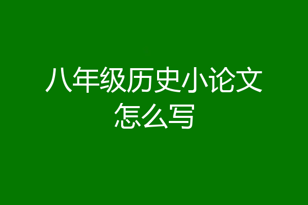 八年级历史小论文怎么写