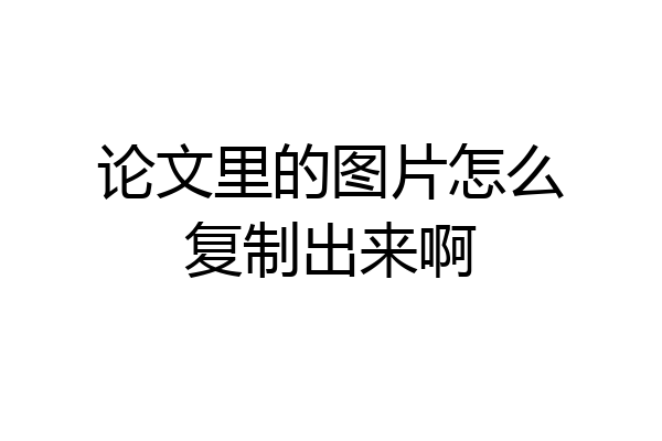 论文里的图片怎么复制出来啊