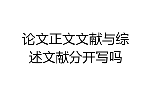 论文正文文献与综述文献分开写吗