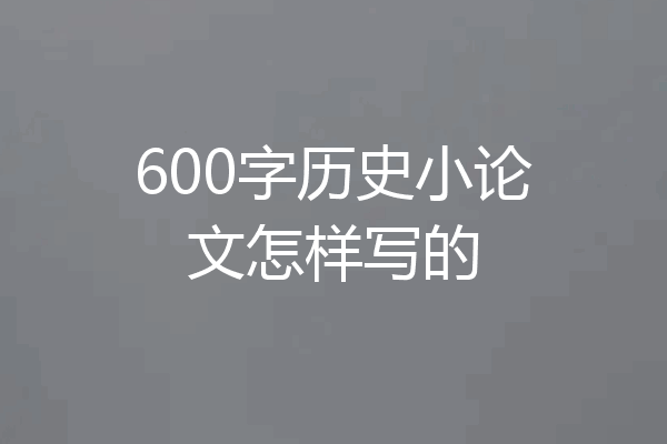 600字历史小论文怎样写的