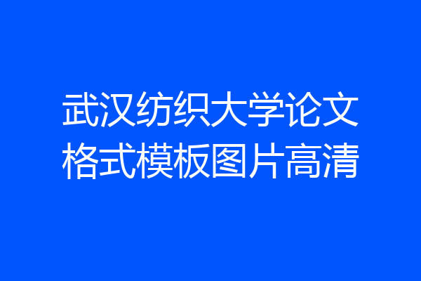 武汉纺织大学论文格式模板图片高清