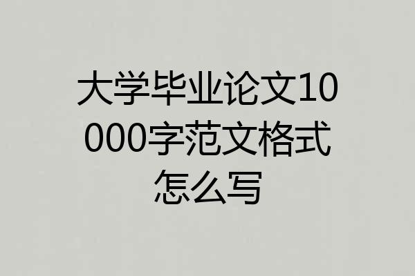 大学毕业论文10000字范文格式怎么写