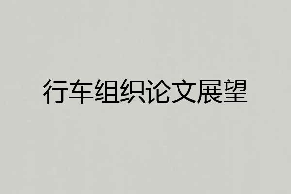 行车组织论文展望
