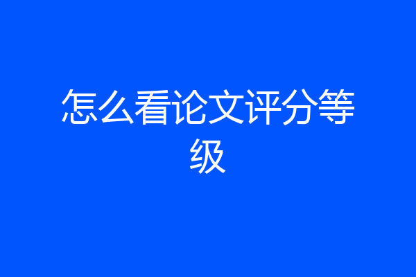 怎么看论文评分等级