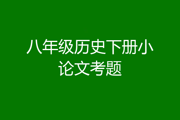 八年级历史下册小论文考题