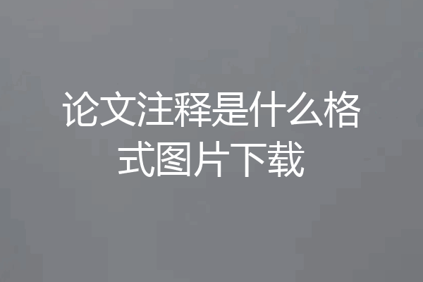 论文注释是什么格式图片下载