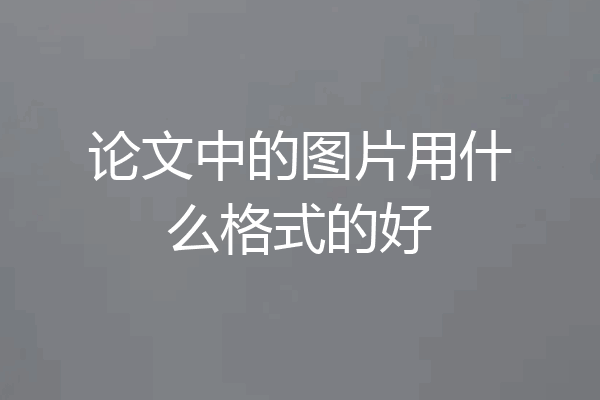 论文中的图片用什么格式的好