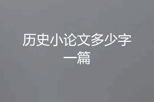 历史小论文多少字一篇