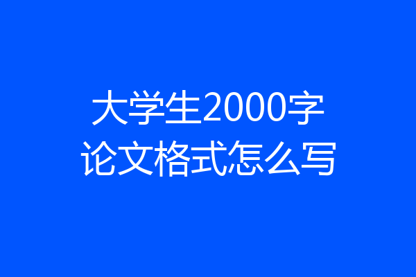 大学生2000字论文格式怎么写