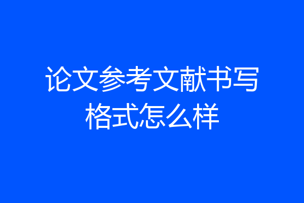 论文参考文献书写格式怎么样