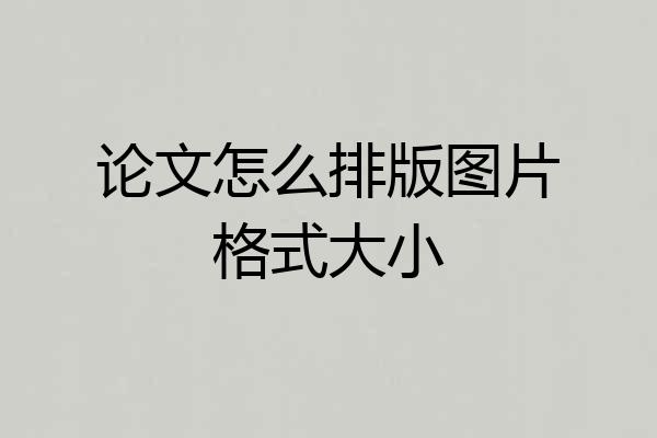 论文怎么排版图片格式大小