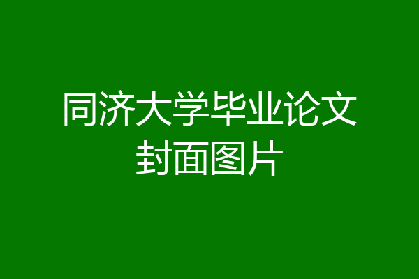 同济大学毕业论文封面图片