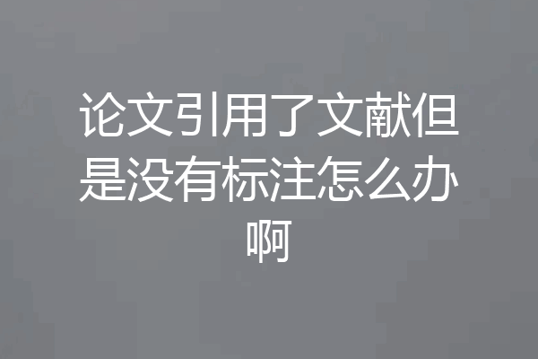 论文引用了文献但是没有标注怎么办啊