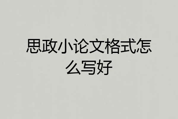 思政小论文格式怎么写好
