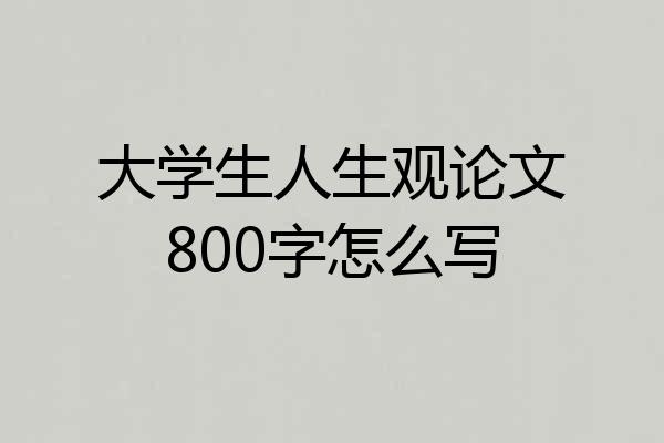 大学生人生观论文800字怎么写