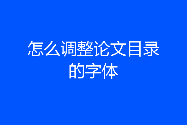 怎么调整论文目录的字体
