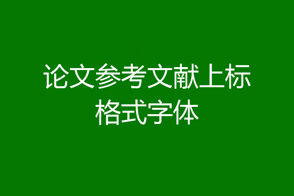 论文参考文献上标格式字体