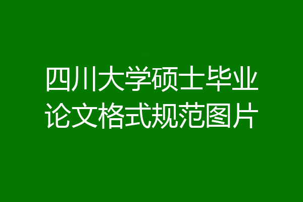 四川大学硕士毕业论文格式规范图片