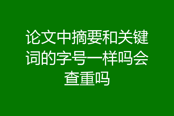 论文中摘要和关键词的字号一样吗会查重吗