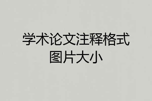 学术论文注释格式图片大小