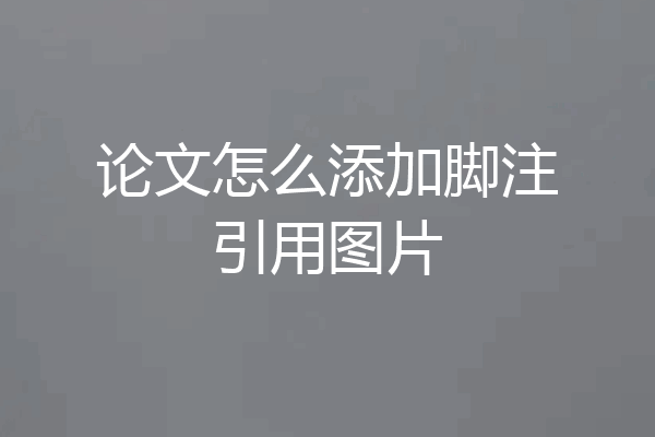 论文怎么添加脚注引用图片