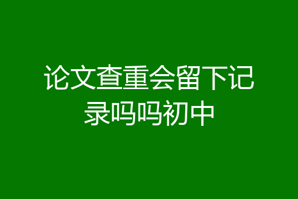 论文查重会留下记录吗吗初中