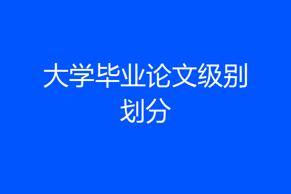 大学毕业论文级别划分