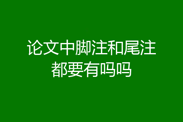 论文中脚注和尾注都要有吗吗