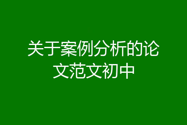 关于案例分析的论文范文初中