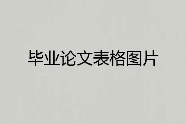 毕业论文表格图片