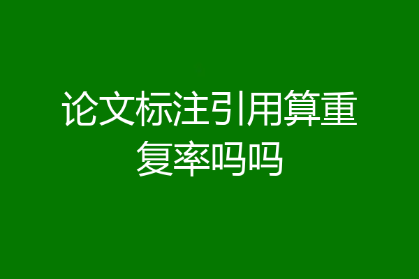 论文标注引用算重复率吗吗