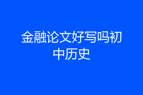 金融论文好写吗初中历史
