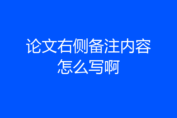 论文右侧备注内容怎么写啊