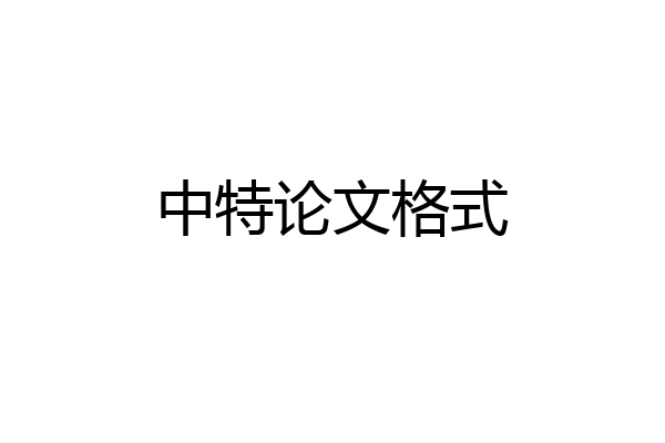 中特论文格式