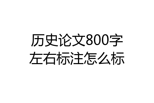 历史论文800字左右标注怎么标