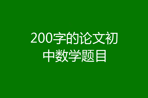 200字的论文初中数学题目