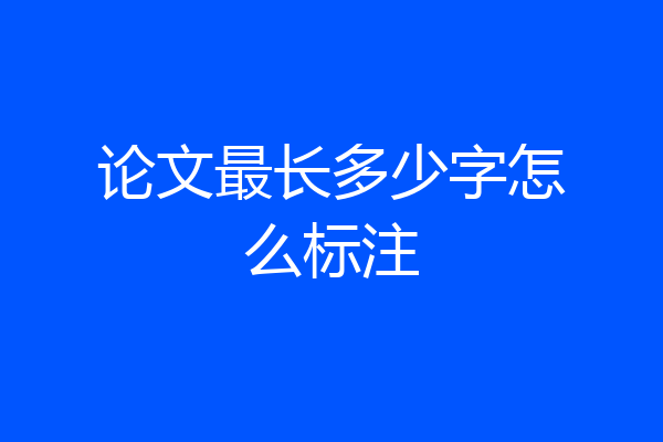 论文最长多少字怎么标注