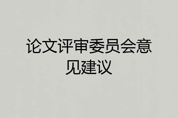 论文评审委员会意见建议