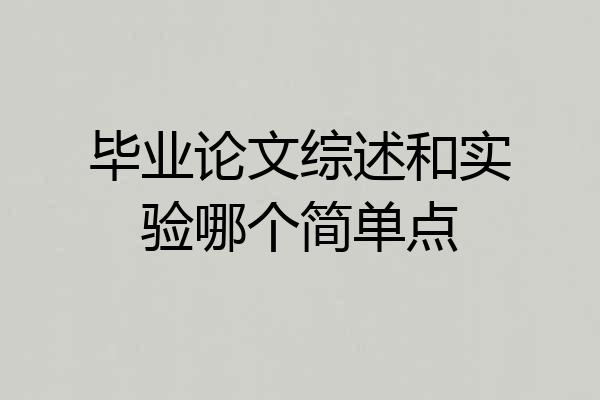 毕业论文综述和实验哪个简单点