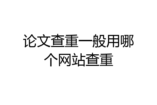 论文查重一般用哪个网站查重