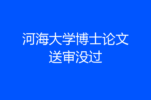 河海大学博士论文送审没过