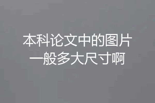 本科论文中的图片一般多大尺寸啊