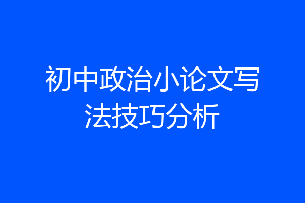 初中政治小论文写法技巧分析