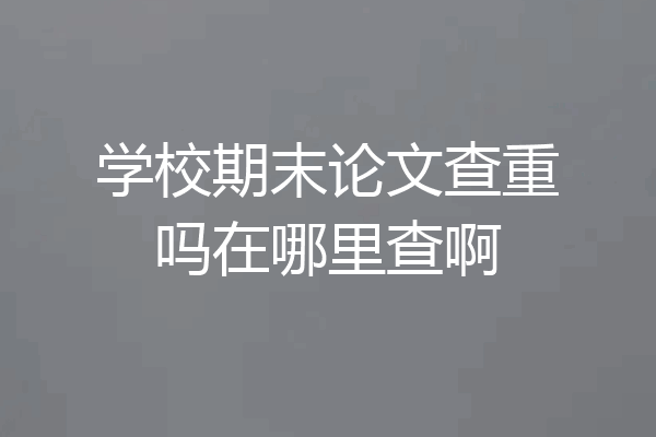 学校期末论文查重吗在哪里查啊
