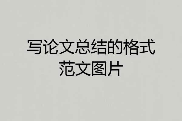 写论文总结的格式范文图片