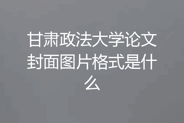 甘肃政法大学论文封面图片格式是什么