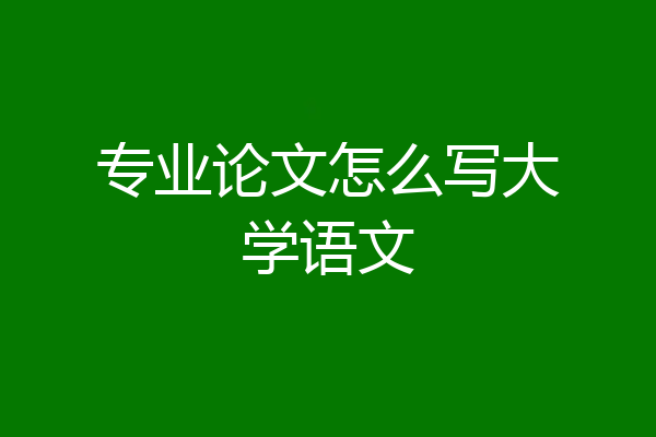 专业论文怎么写大学语文