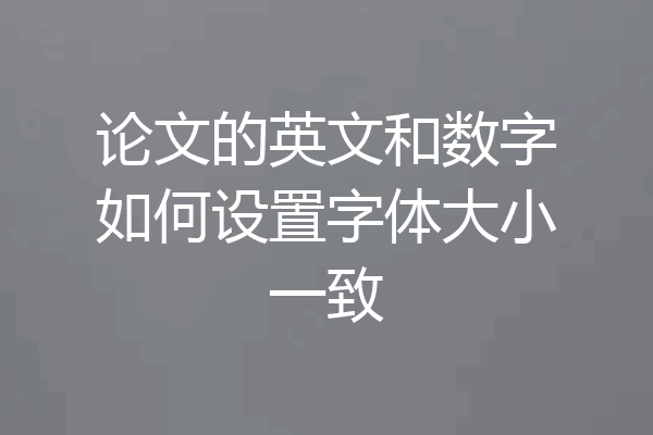 论文的英文和数字如何设置字体大小一致