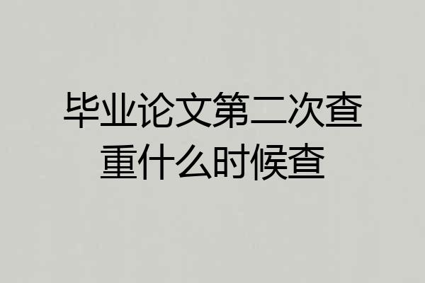 毕业论文第二次查重什么时候查