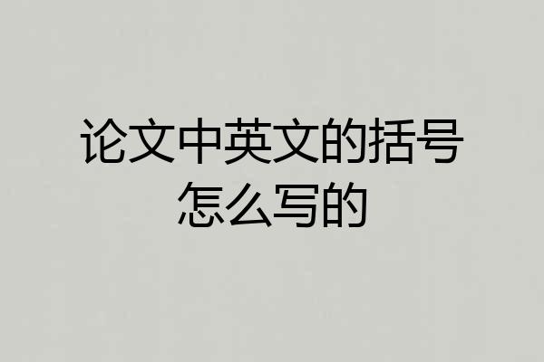 论文中英文的括号怎么写的